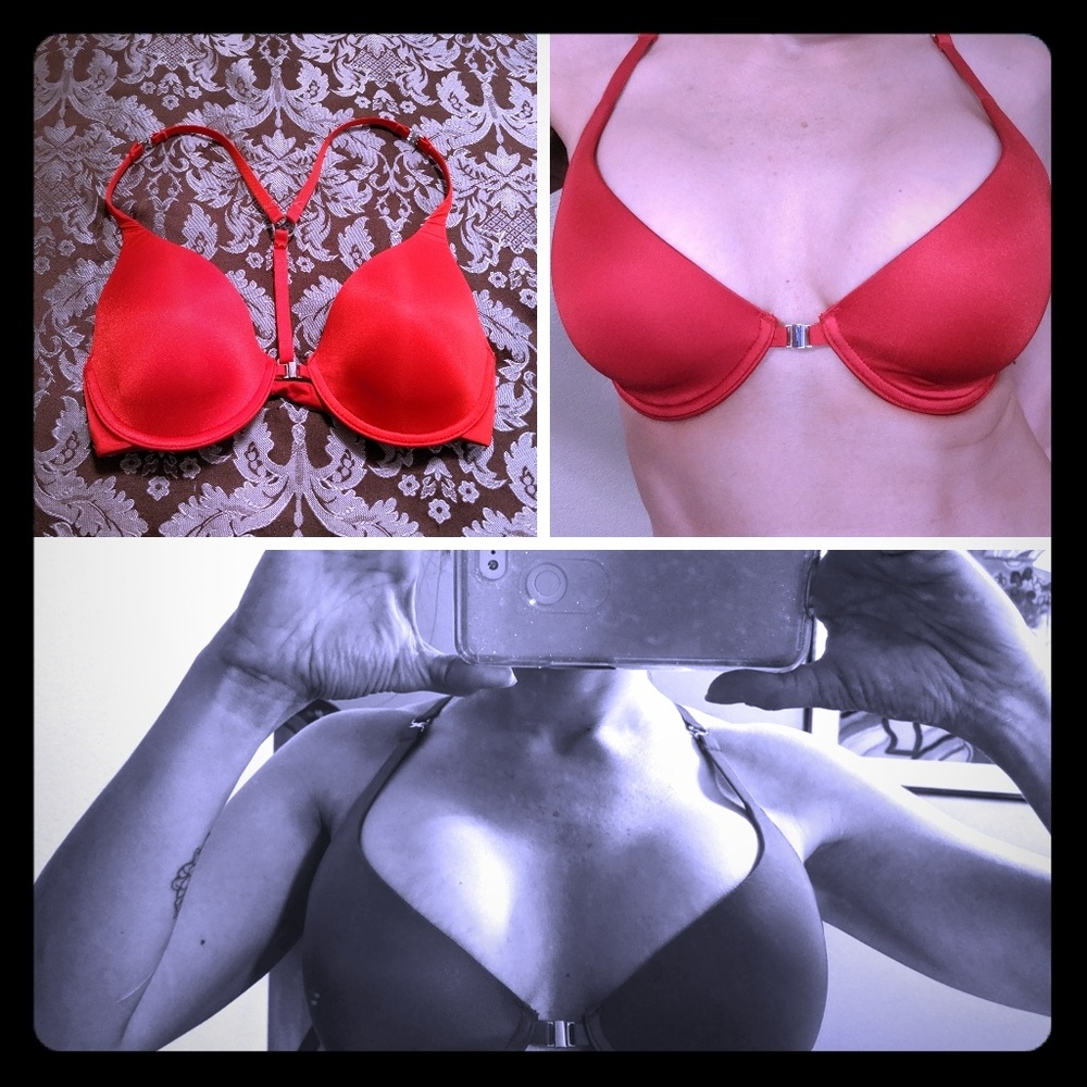 Fredrick's of Hollywood Red Razorback Bra 32C